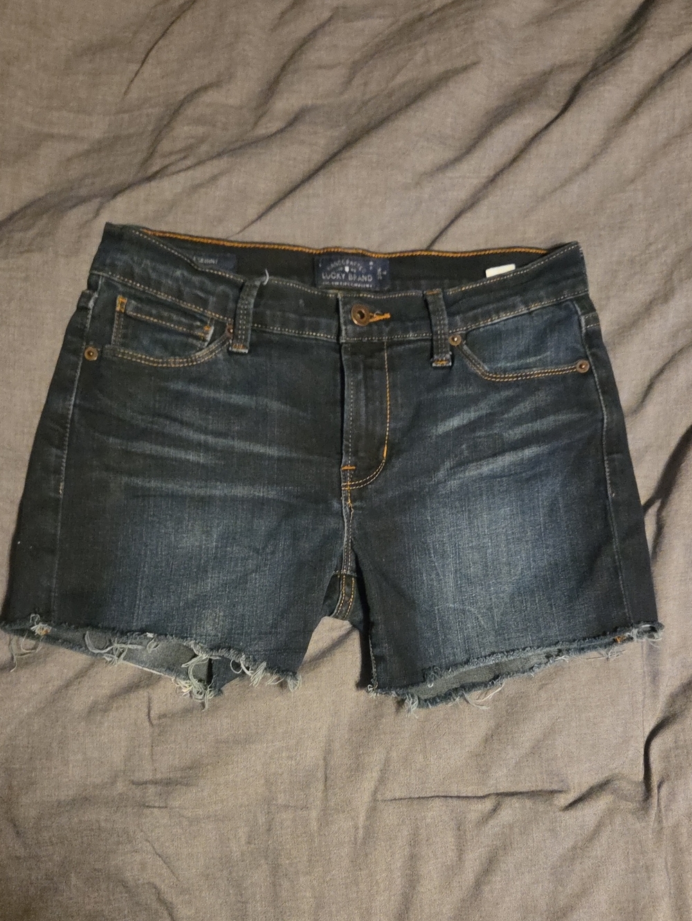 Lucky Brand Women's Dark Indigo Denim Cutoff Shorts